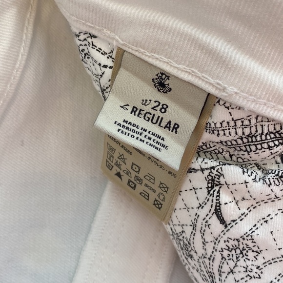 NWT Madison Scotch By Scotch and Soda White Denim Jeans leather side detail - Picture 7 of 9